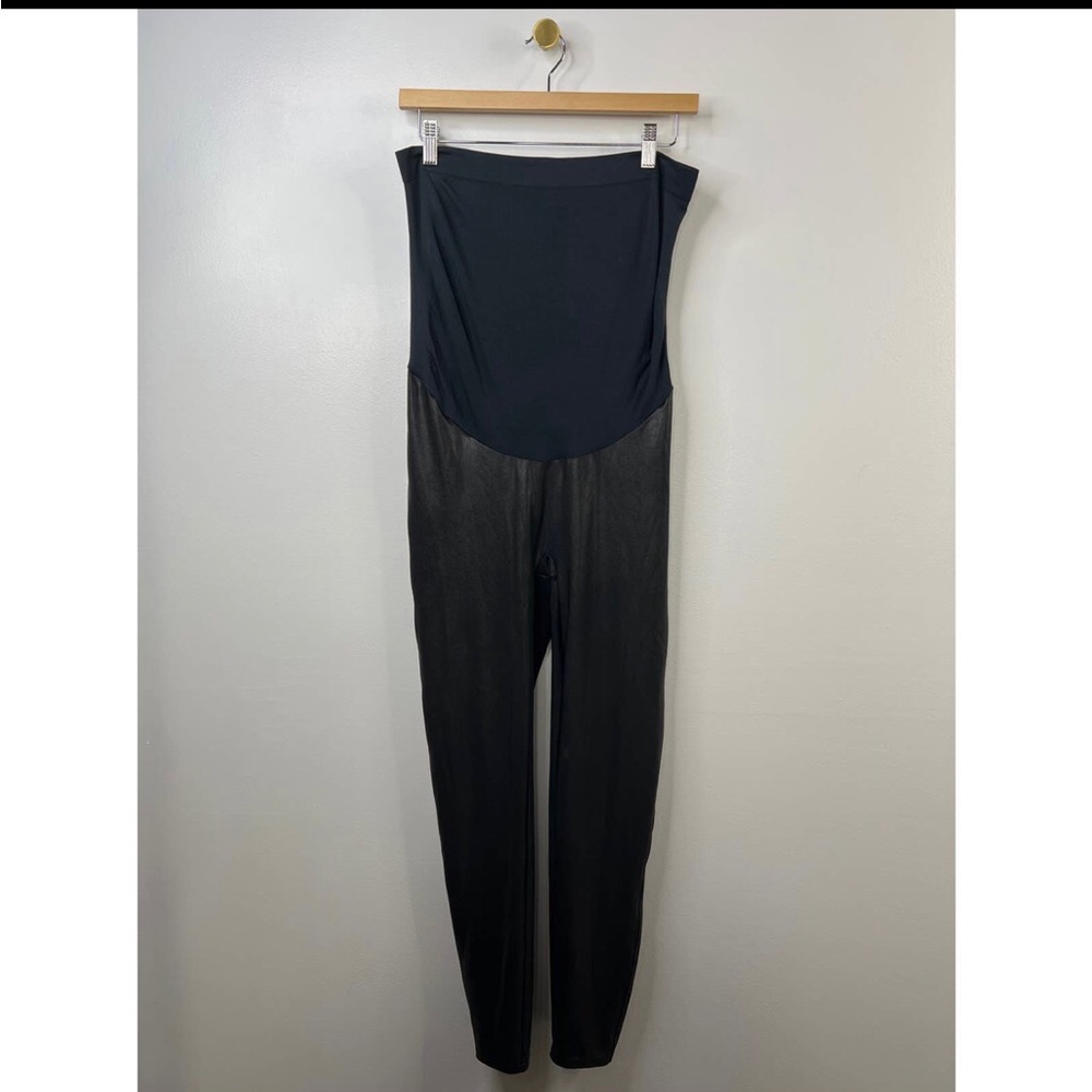 Spanx faux leather leggings maternity 1x
